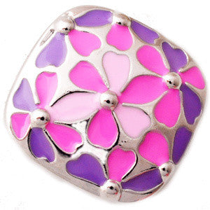 Pink and Purple Floral Metal Snap - Gracie Roze