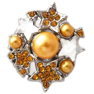 Yellow Pearls and Stars Snap - Gracie Roze