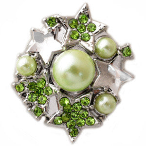 Green Pearls and Stars Snap - Gracie Roze