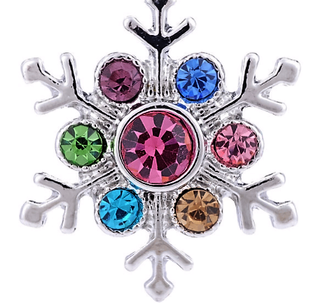 Multi Colored Crystal Snowflake Snap - Gracie Roze