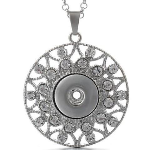 Silver Crystal Sun Snap Necklace - Gracie Roze