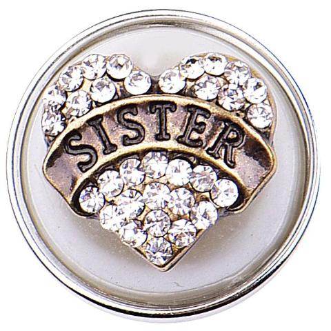 Sister Heart Crystal Pearl Snap - Gracie Roze