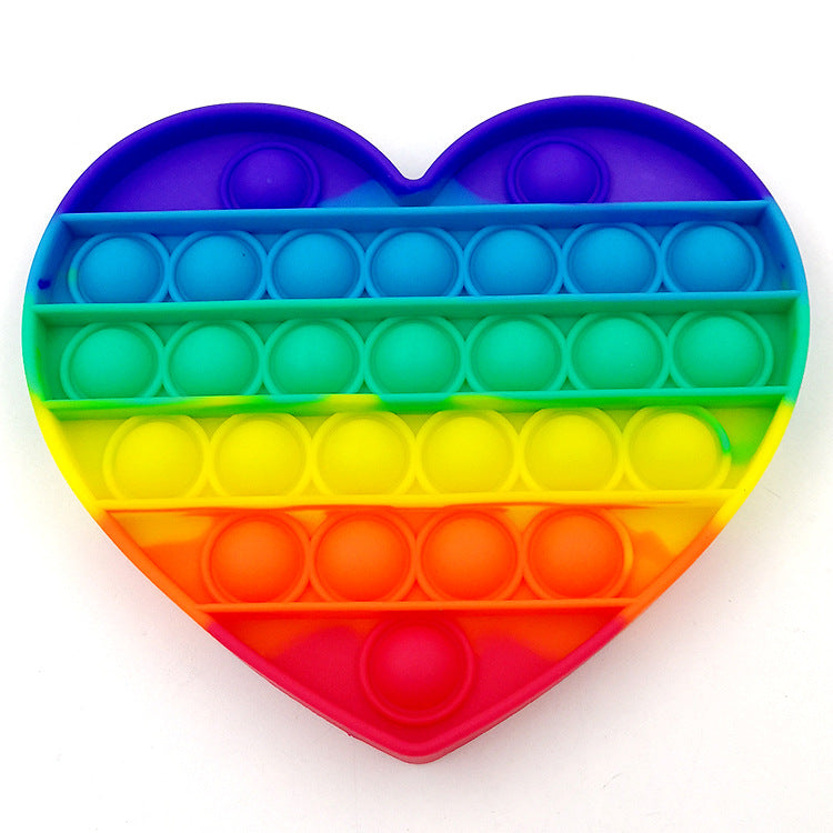 Pop It Fidget Toy Rainbow Heart - Gracie Roze