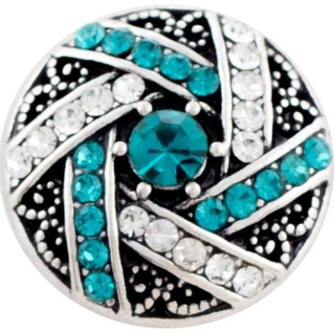 Teal and White Crystal Crossover Snap - Gracie Roze