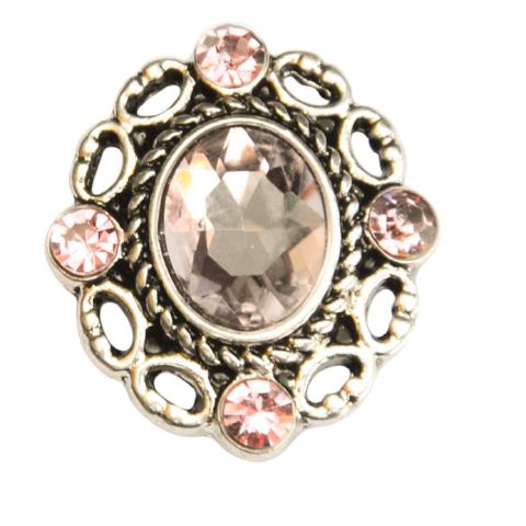 Oval Cut Out Pink Crystal Snap - Gracie Roze
