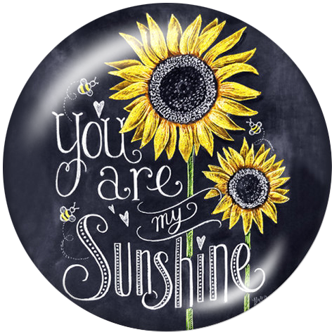 You Are My Sunshine Sunflower Glass Snap - Gracie Roze