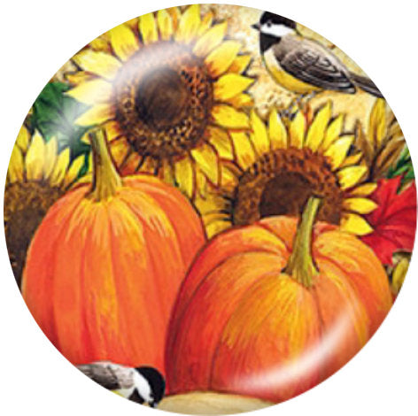 Sunflower Pumpkins Glass Snap - Gracie Roze