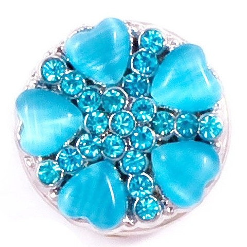 Aqua Shell with Crystals Snap - Gracie Roze