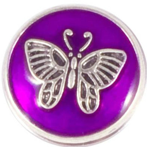 Purple Metal Butterfly Snap - Gracie Roze