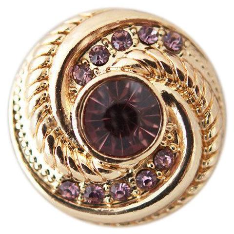 Gold Shell with Purple Crystals Snap - Gracie Roze