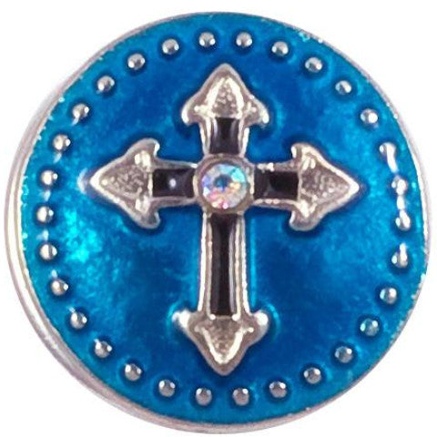 Blue Dotted Cross Snap - Gracie Roze