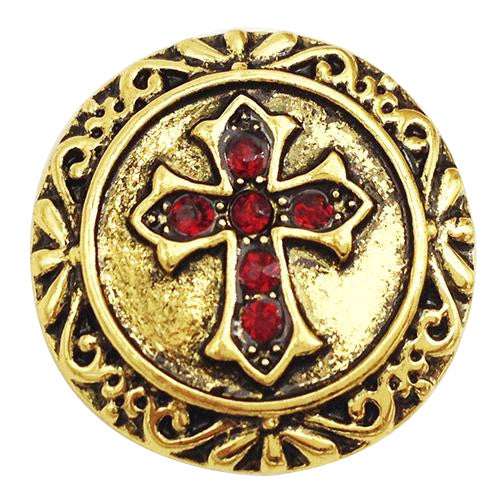 Antique Gold and Red Cross Snap - Gracie Roze