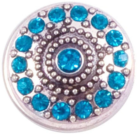 Turquoise Crystal Jewel Snap - Gracie Roze