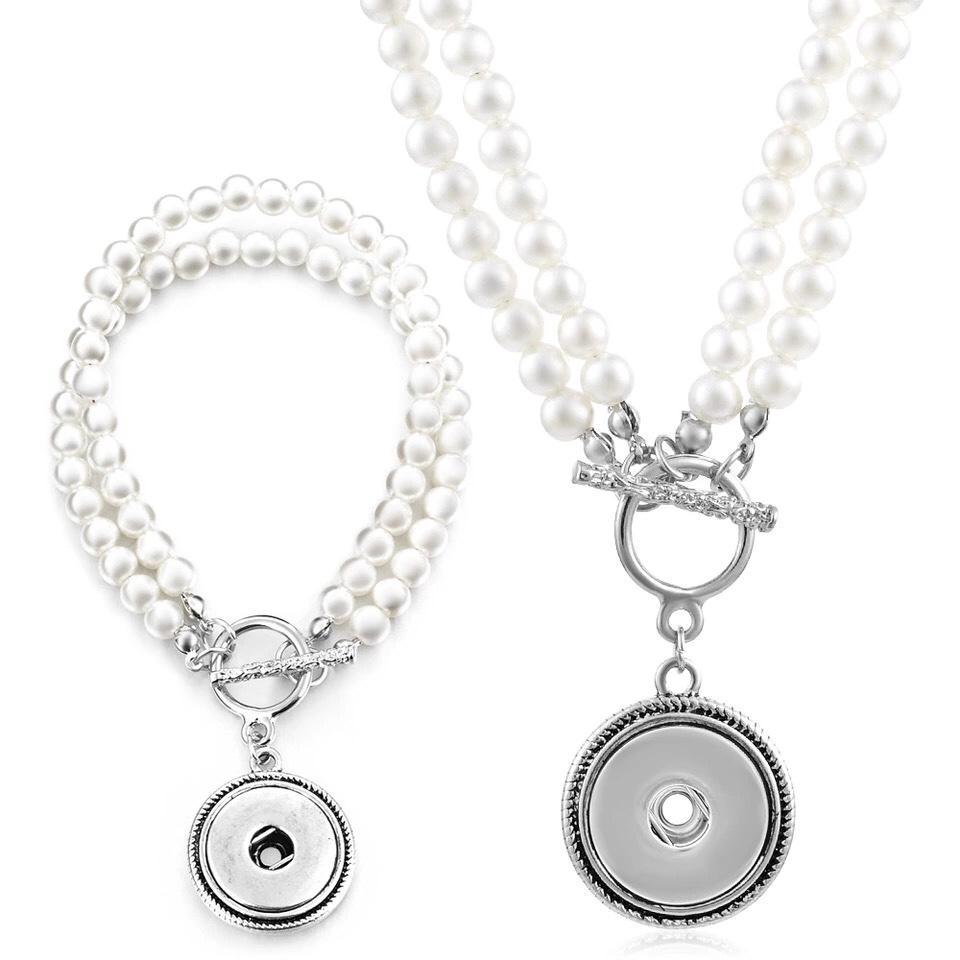 Pearl Toggle Snap Necklace or Bracelet - Gracie Roze