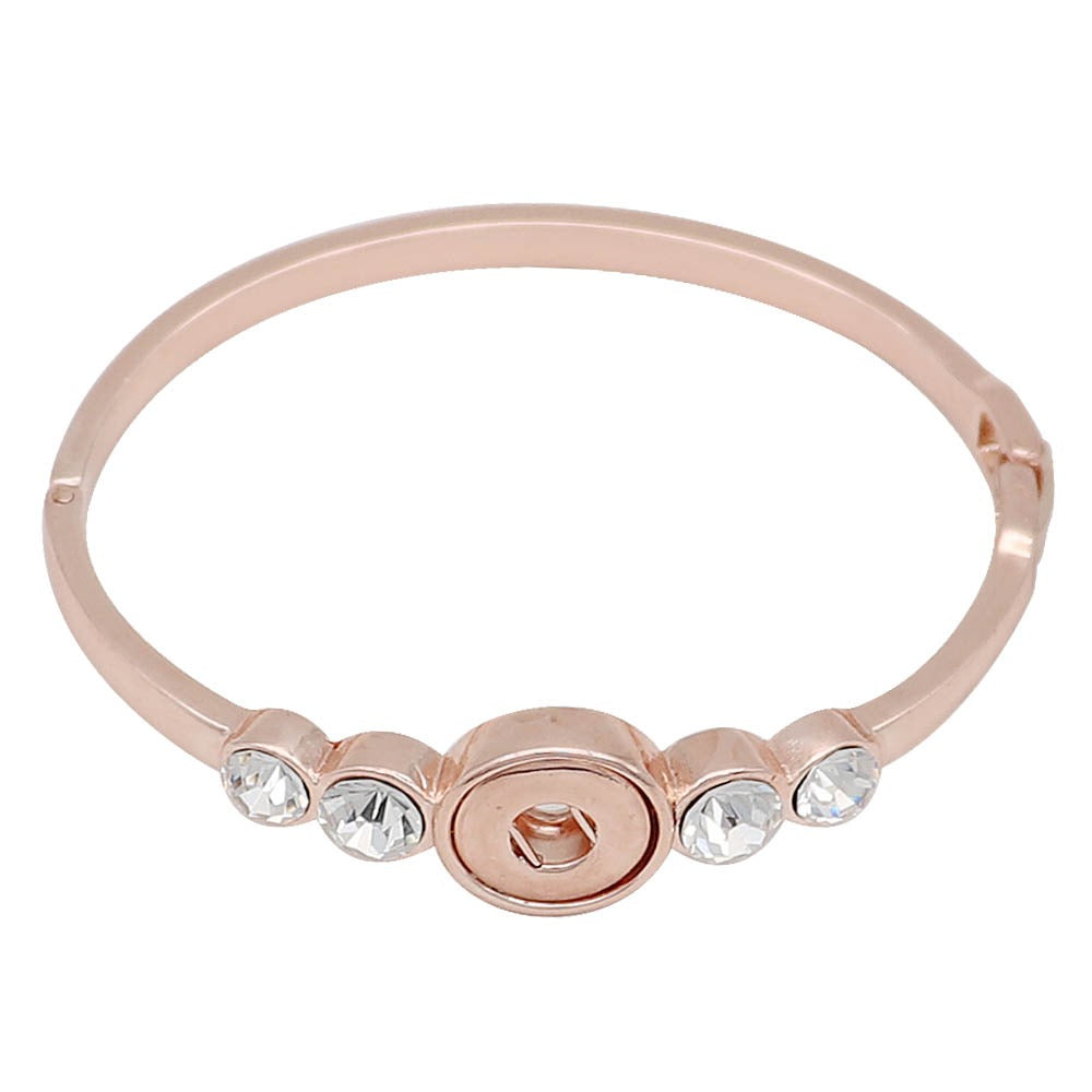 Rose Gold Crystal Clasp Mini Bracelet - Gracie Roze