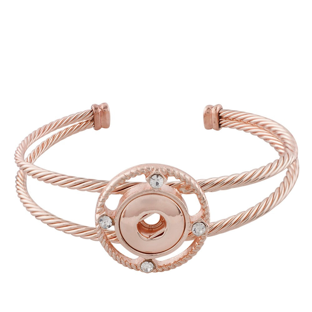 Rose Gold Compass Cuff Mini Bracelet - Gracie Roze