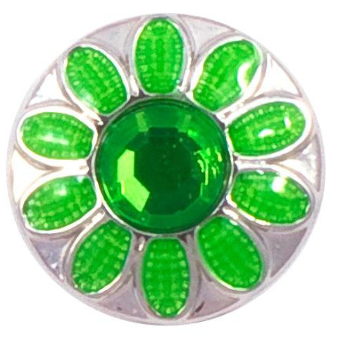 Green and Silver Petal Metal Snap - Gracie Roze