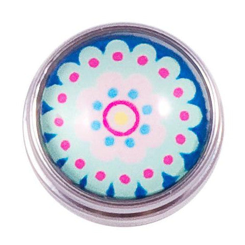 Pink and Blue Polka Flower Snap - Gracie Roze