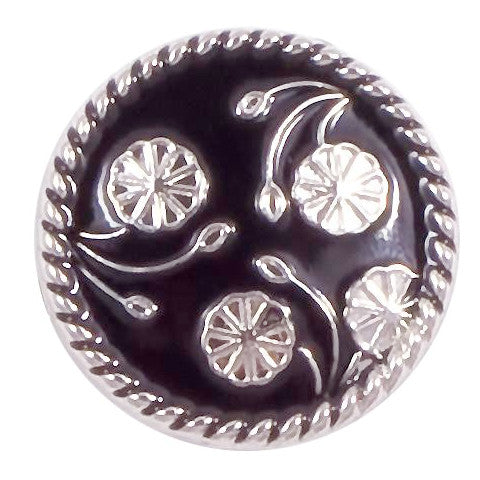 Black and Silver Pinwheel Metal Snap - Gracie Roze