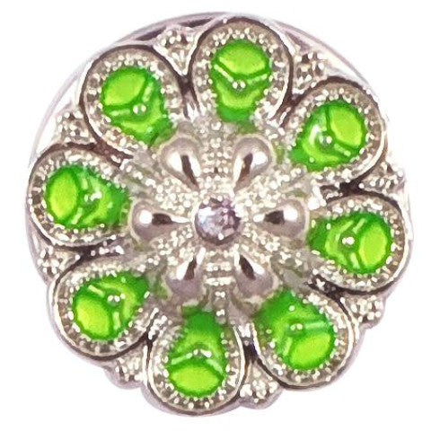 Green and Silver Petal Snap - Gracie Roze