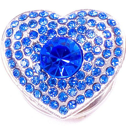 Blue Crystal Heart Snap - Gracie Roze