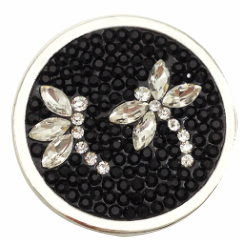 Dragonflies of Black and White Crystals Coin - Gracie Roze