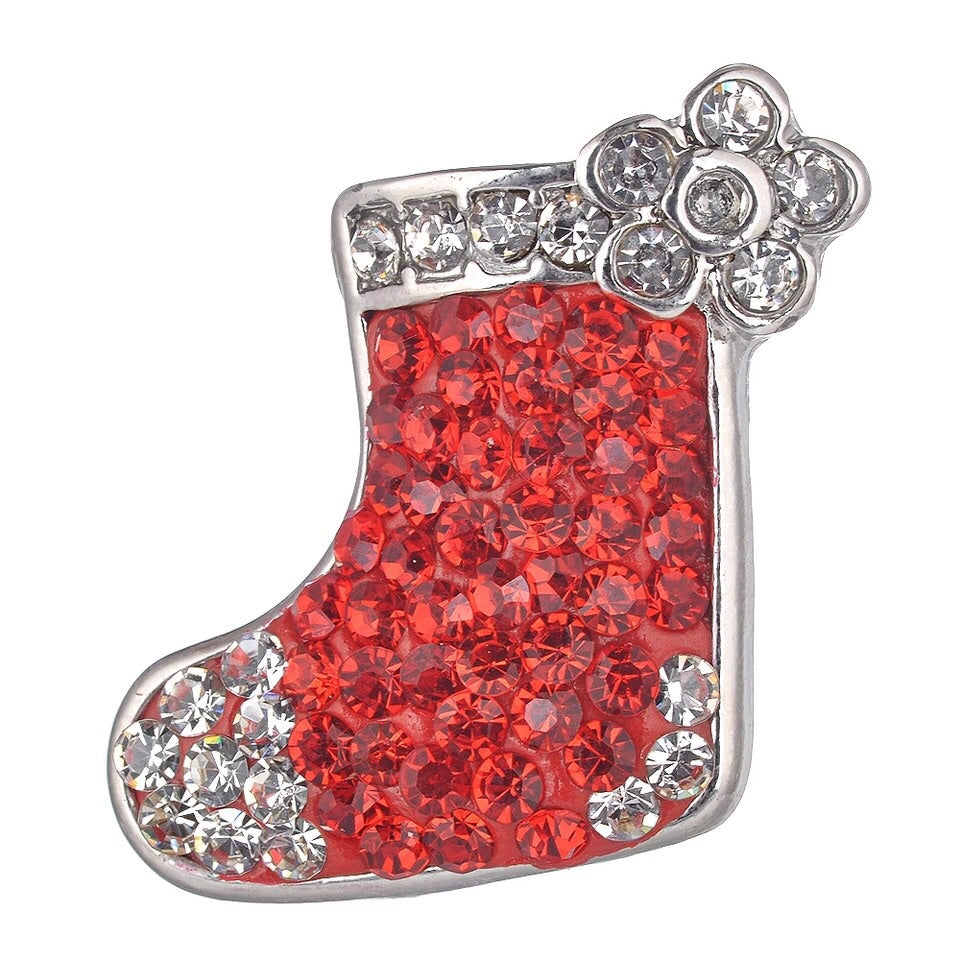 Crystal Red Christmas Stocking Snap - Gracie Roze