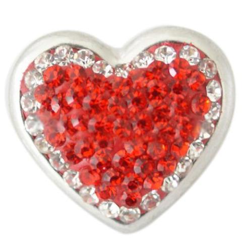 Red Crystal Heart Bursting White Snap - Gracie Roze