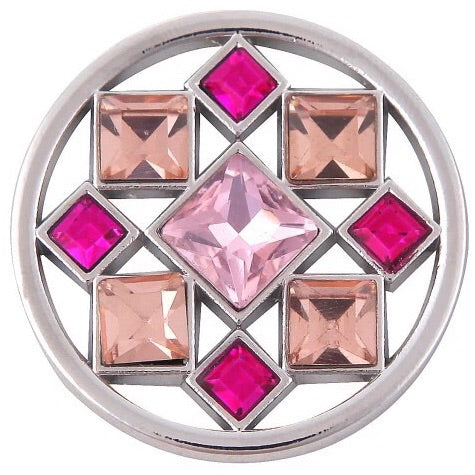 Silver and Pink Geo Crystals Coin - Gracie Roze