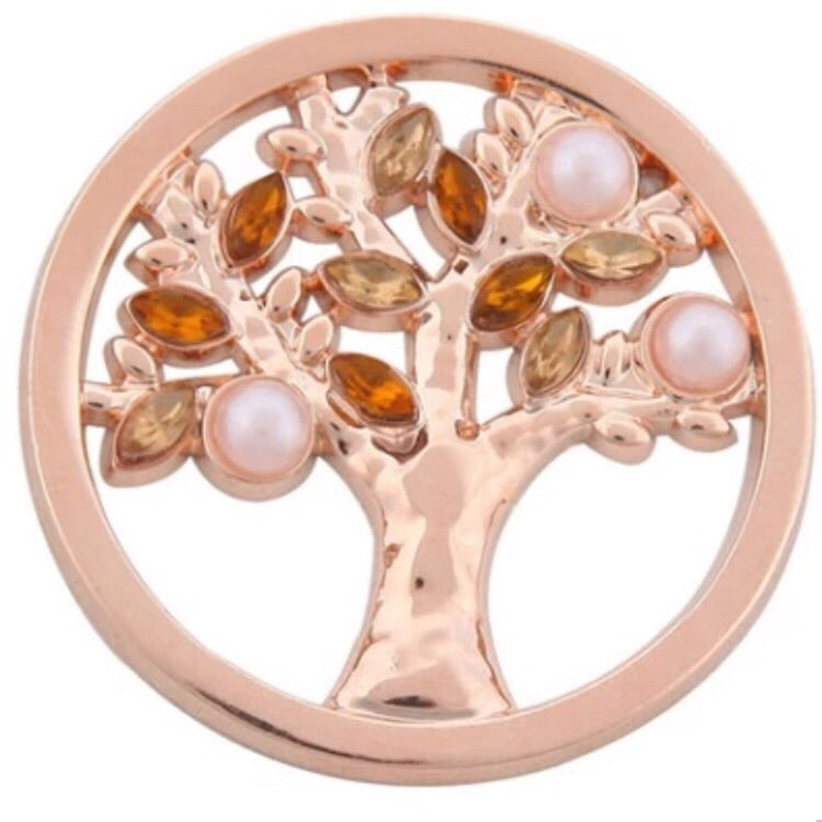Rose Gold - Fall Pearls Family Tree Coin - Gracie Roze