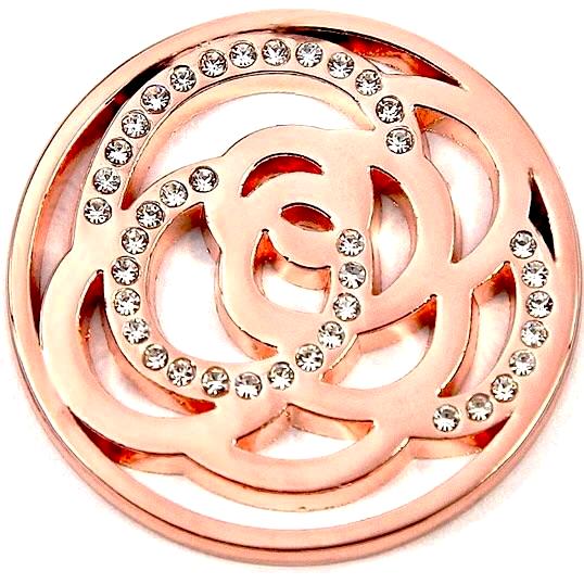 Rose Gold - Rose Crystal Detail Coin - Gracie Roze