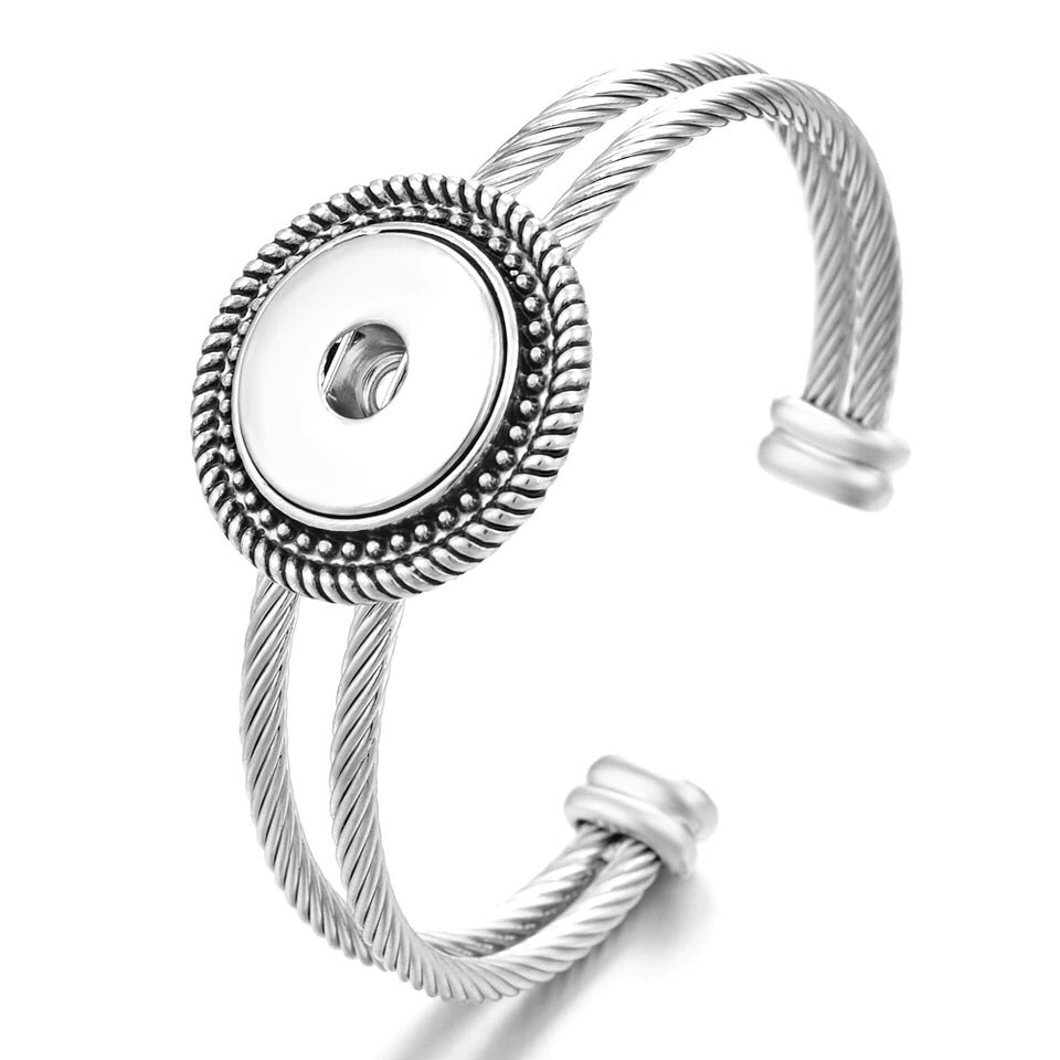 Braided Silver Cuff Bracelet - Gracie Roze