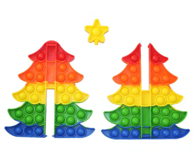 Pop It Fidget Toy Rainbow Christmas Tree - Gracie Roze