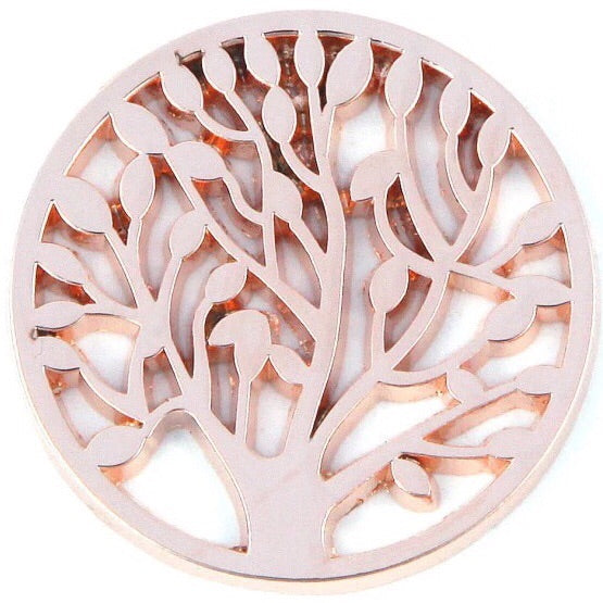 Rose Gold Leafy Tree Coin - Gracie Roze