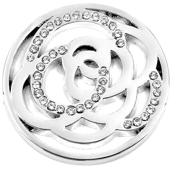 Silver Abstract Flower Coin - Gracie Roze