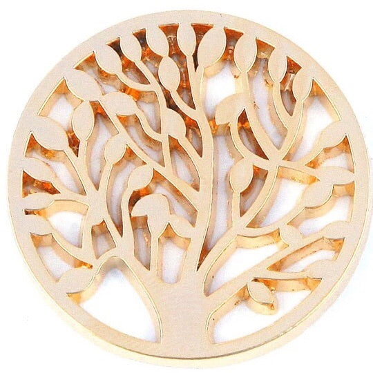Gold Leafy Tree Coin - Gracie Roze