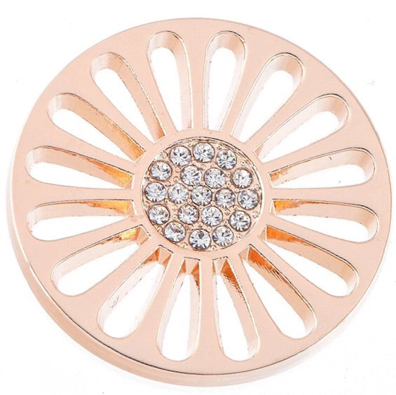 Rose Gold - Crystal Center Daisy Coin - Gracie Roze
