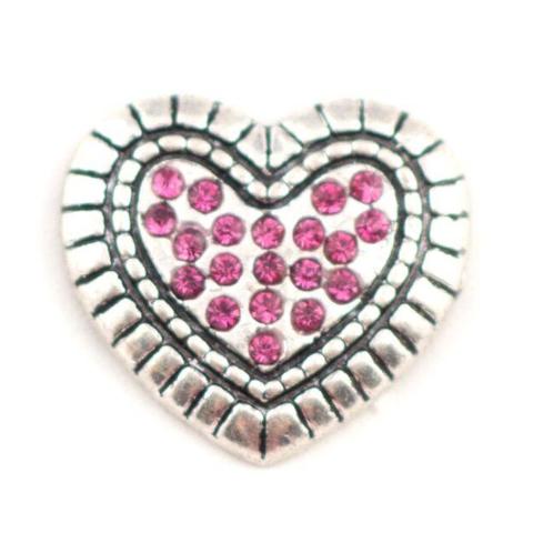 Pink Crystal Heart Mini Snap - Gracie Roze