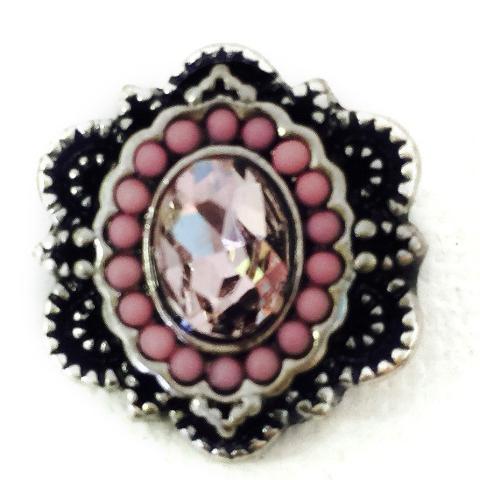 Pink and Black Vintage Clay Snap - Gracie Roze