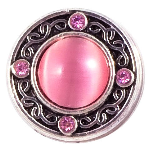 Elegant Pink Stone Crystal Snap - Gracie Roze