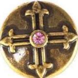 Bronze Cross with Pink Stone Snap - Gracie Roze