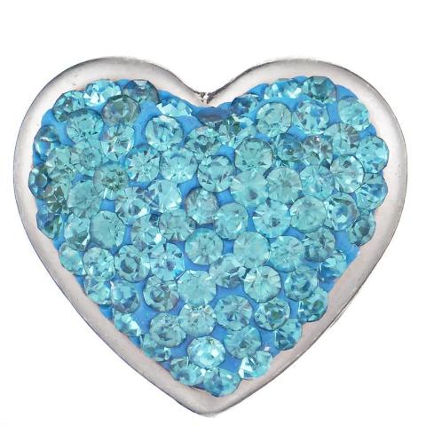 Light Blue Crystal Heart Snap - Gracie Roze