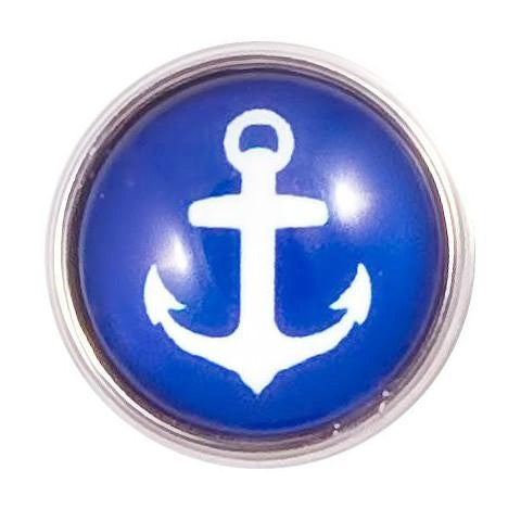Blue and White Anchor Snap - Gracie Roze