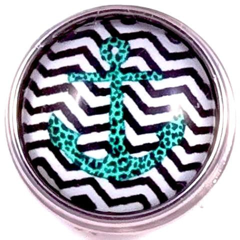 Teal and Black Anchor Snap - Gracie Roze
