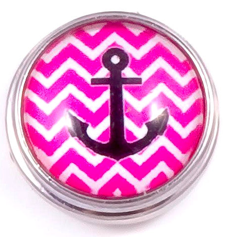 Pink and Black Anchor Mini Snap - Gracie Roze