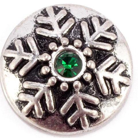 Snowflake with Green Crystal Snap - Gracie Roze