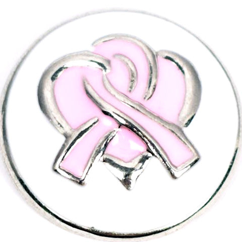 Breast Cancer Metal Ribbon Snap - Gracie Roze