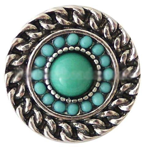 Silver and Teal Chain Snap - Gracie Roze