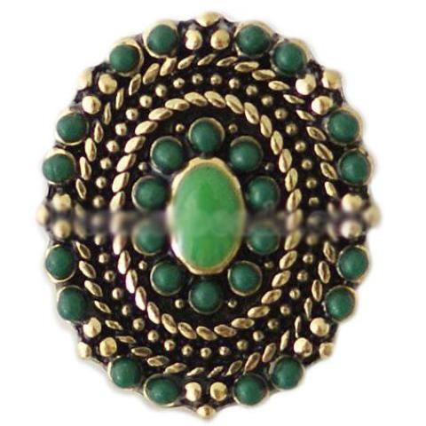 Green Oval Vintage Stone Snap - Gracie Roze