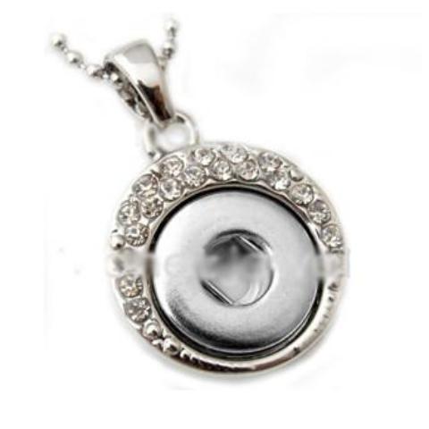 Half Moon White Crystal Mini Snap Necklace - Gracie Roze